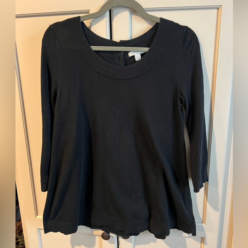 New York‎ & Company Black 3/4 Sleeve Top Sz M